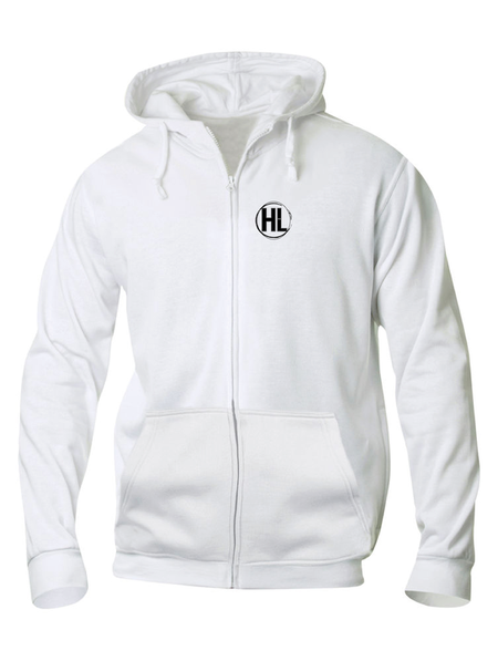 Vit HOODJACKA "HIGHLIGHTS Emblem" fram