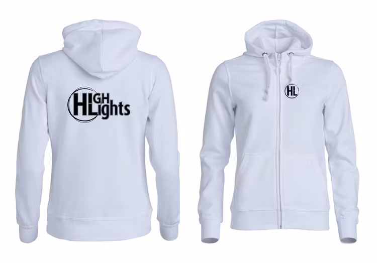Vit Dam HOODJACKA v.bröst & rygg "HIGHLIGHTS"