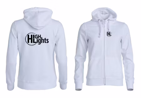 Vit Dam HOODJACKA v.bröst & rygg "HIGHLIGHTS"
