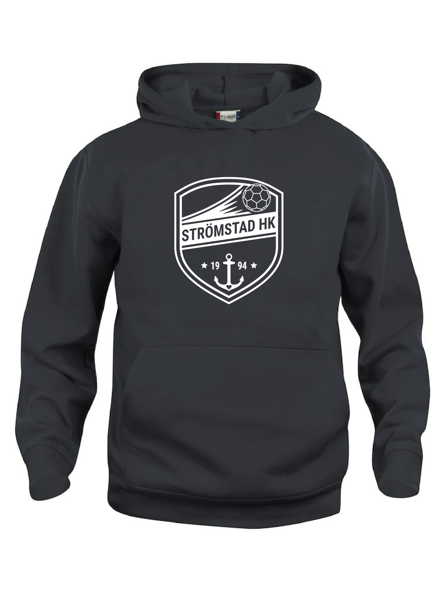 Svart Junior Hoodtröja "SHK Stor Vit"