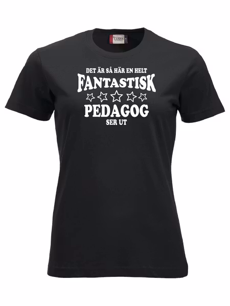 Dam T-shirt "FANTASTISK PEDAGOG"