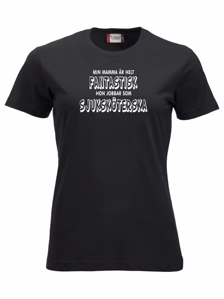 Dam T-shirt "MAMMA SJUKSKÖTERSKA"