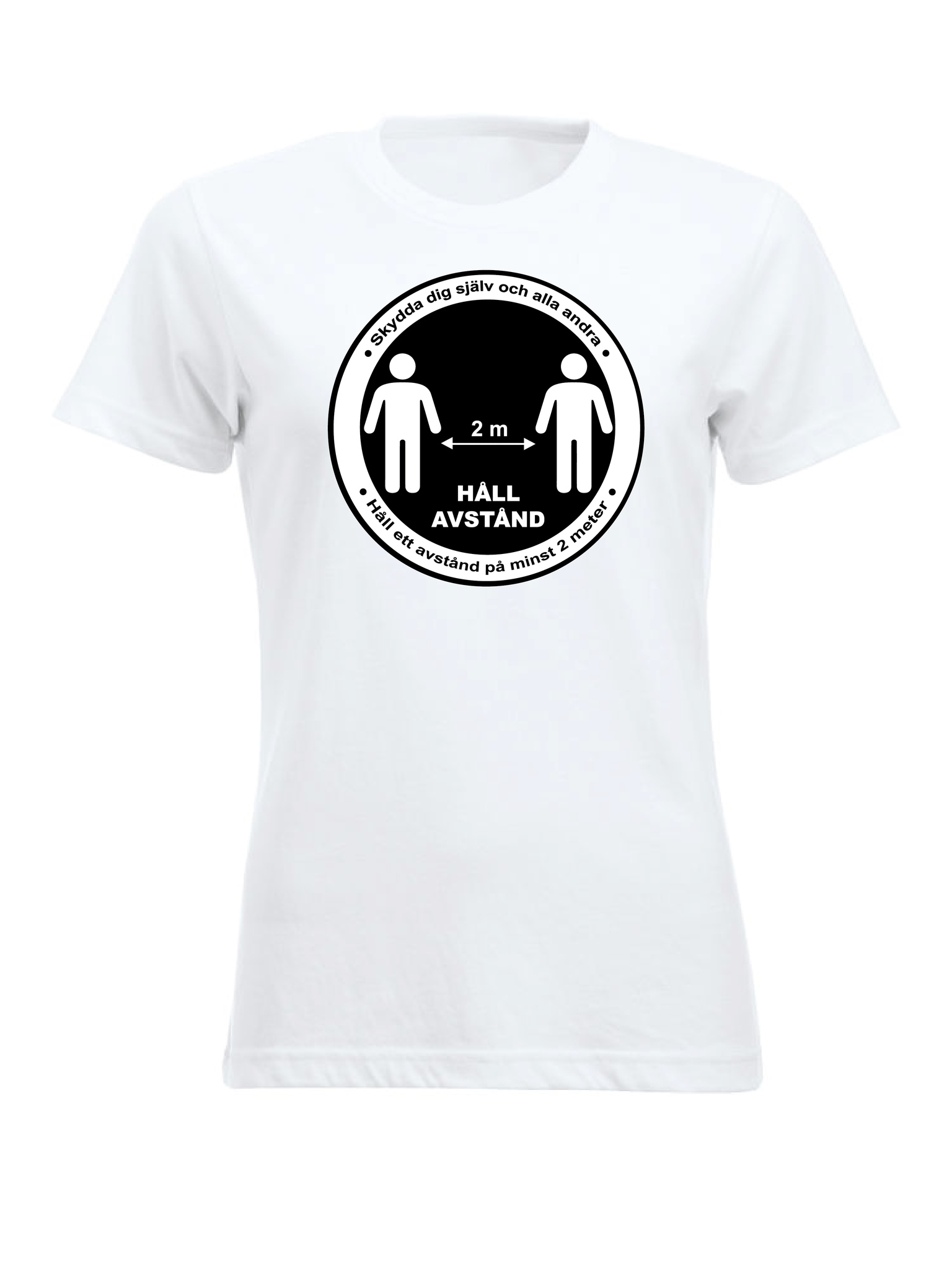 Dam T-shirt "HÅLL AVSTÅND x 2"
