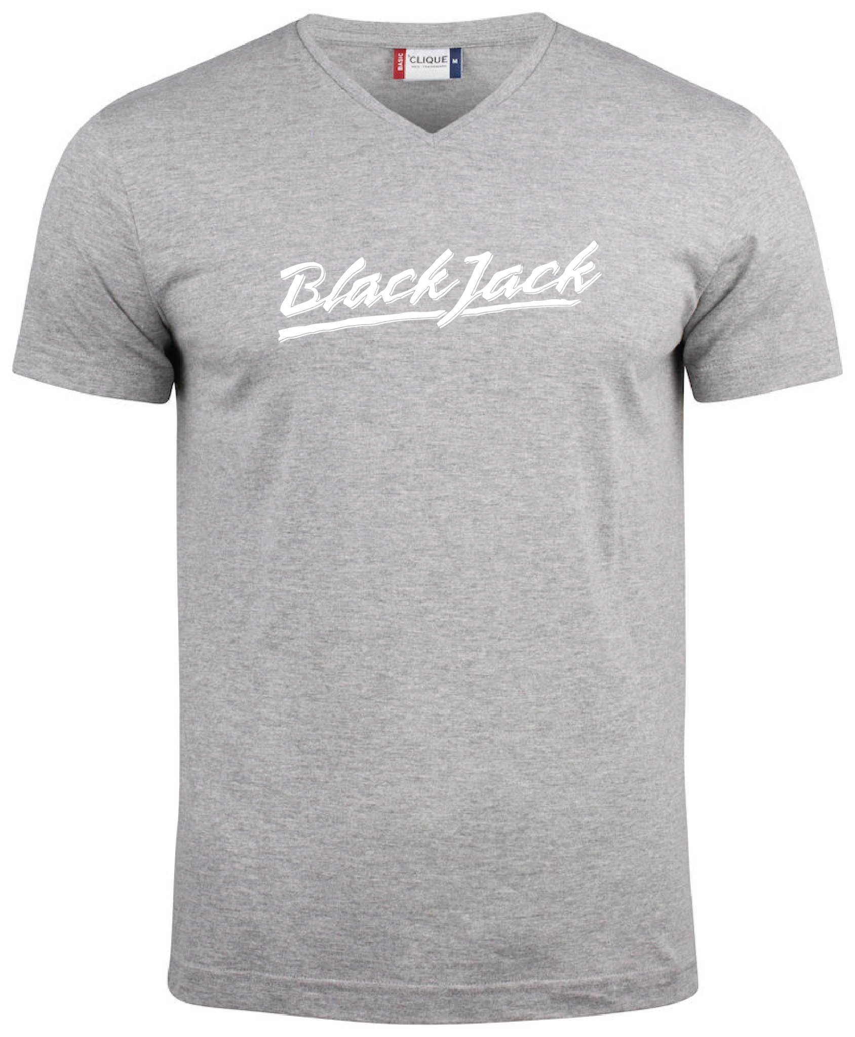 Grå V-hals T-shirt "Black Jack"