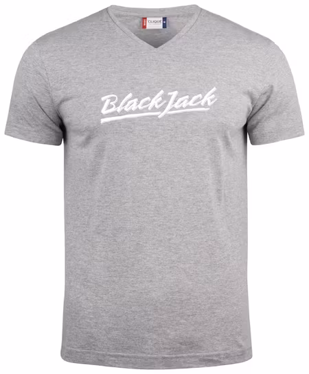 Grå V-hals T-shirt "Black Jack"