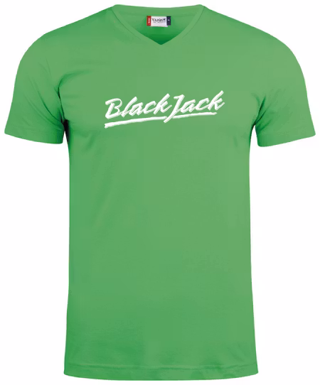 Grön V-hals T-shirt "Black Jack"