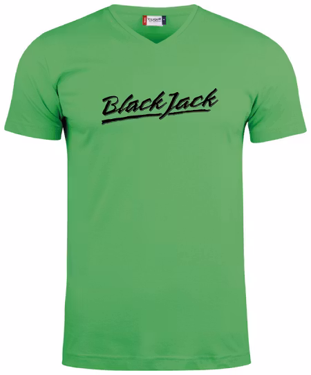 Grön V-hals T-shirt "Black Jack"