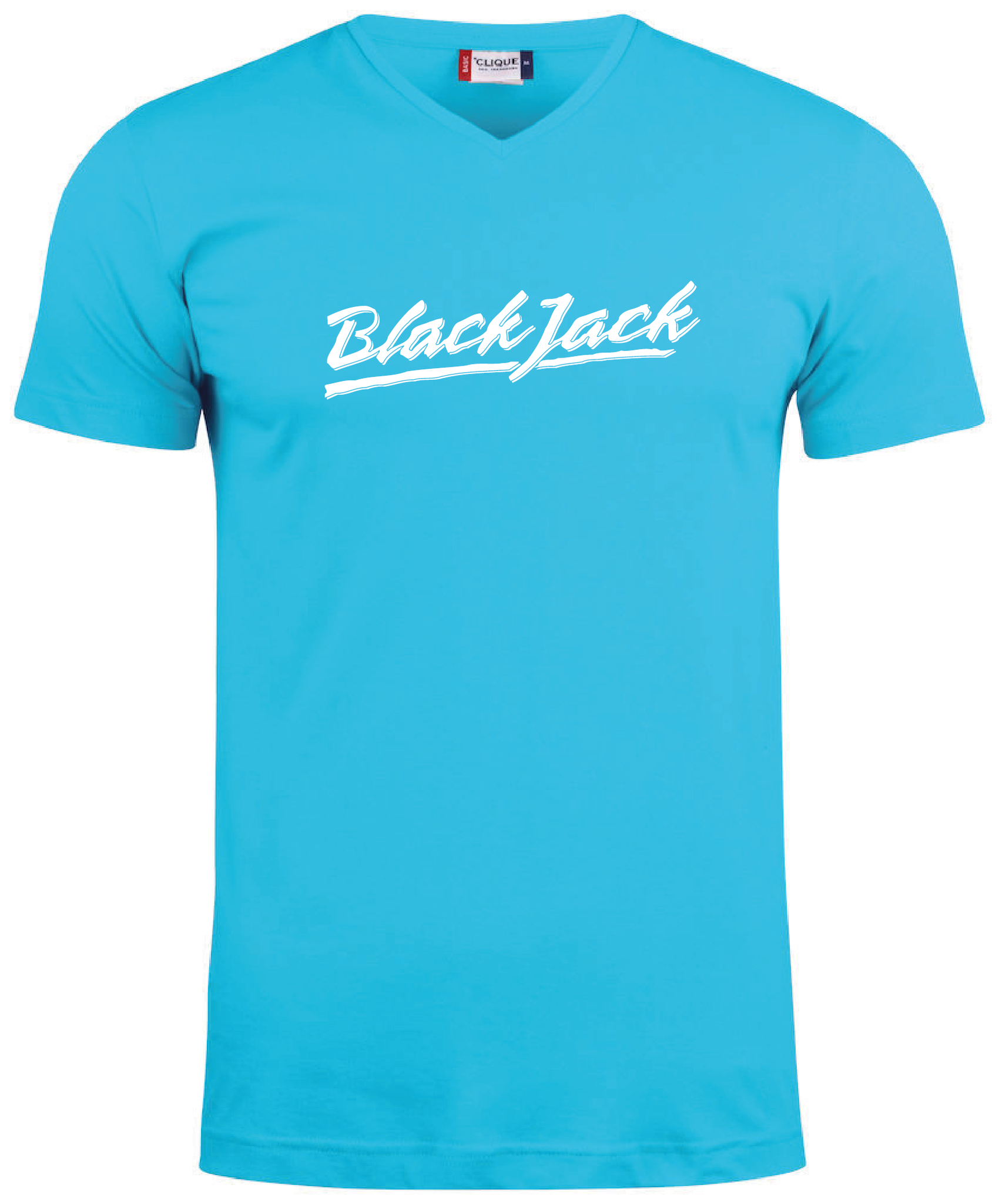 Turkos V-hals T-shirt "Black Jack"