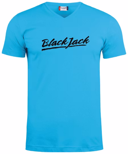 Turkos V-hals T-shirt "Black Jack"