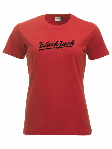 Röd Dam T-shirt "Black Jack"