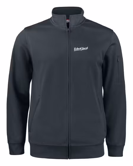 Svart Cardigan Active "Black Jack" fram & rygg