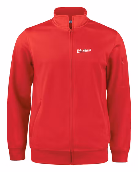 Röd Cardigan Active "Black Jack" fram & rygg