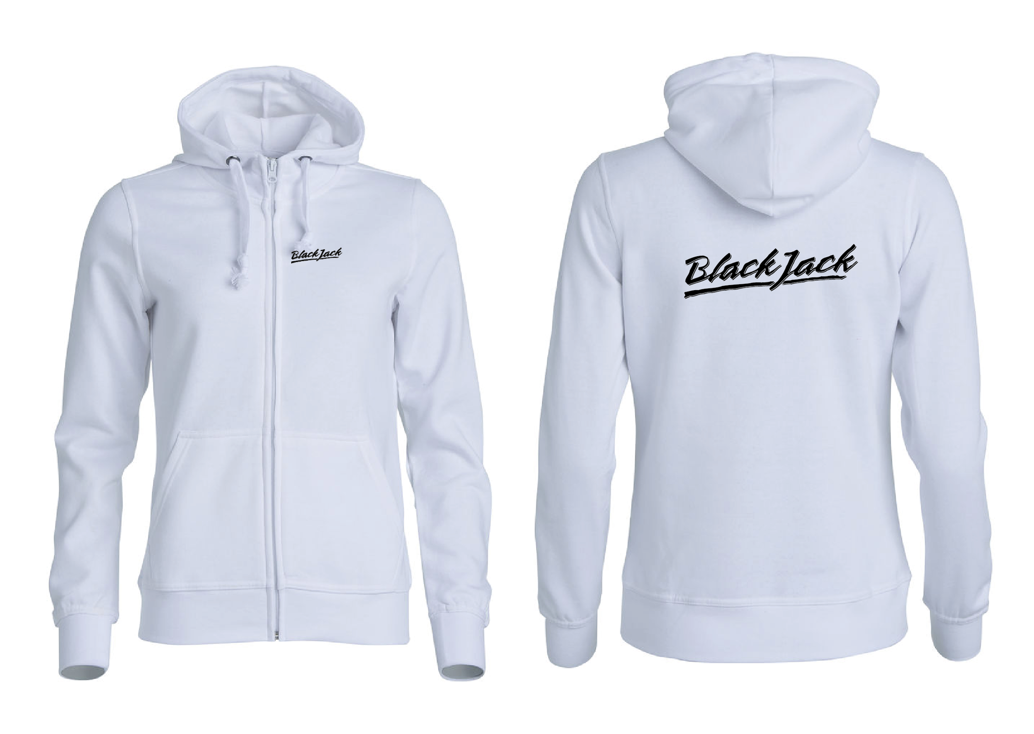 Vit Dam HOODJACKA "Black Jack"  v.bröst & rygg