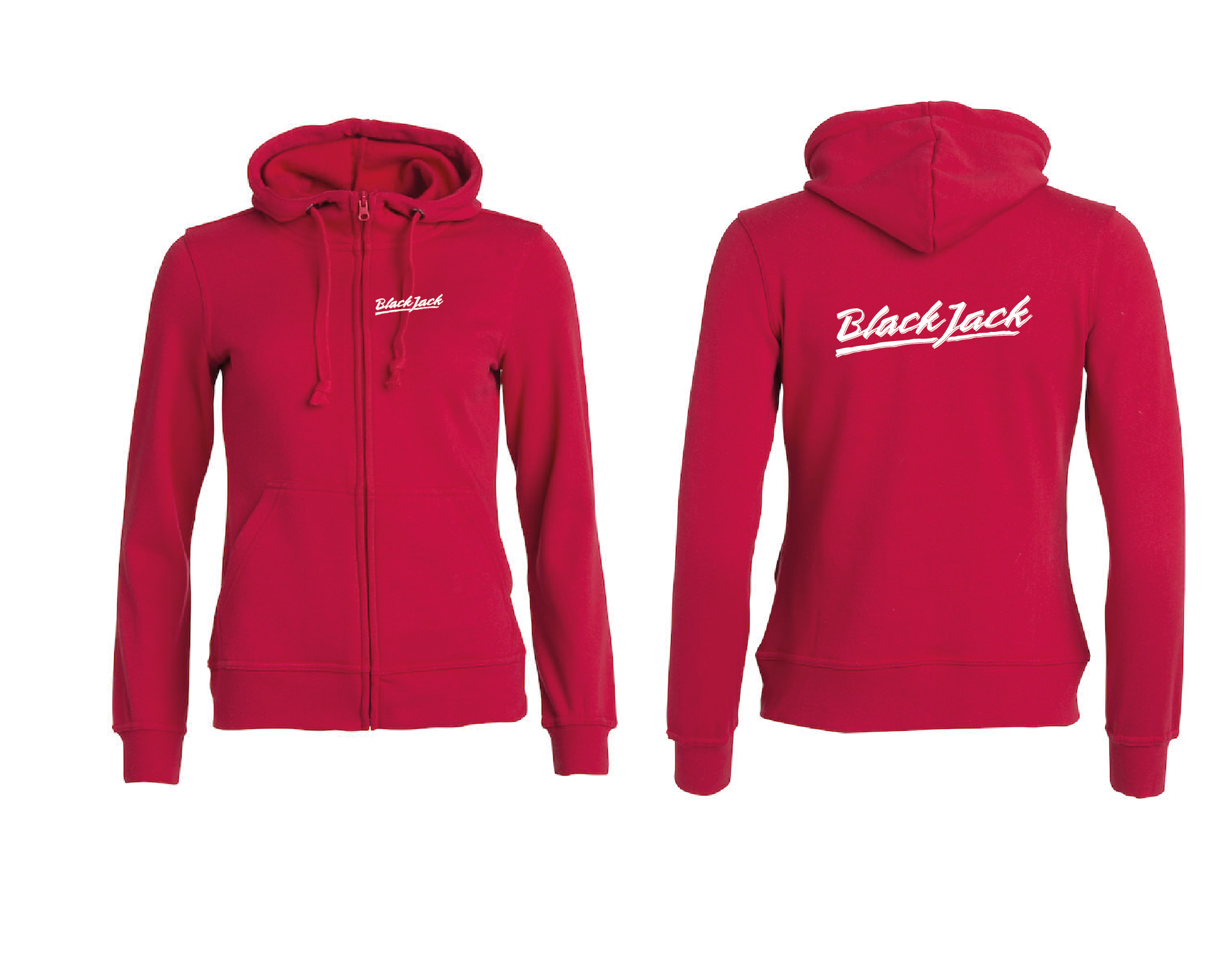 Röd Dam HOODJACKA "Black Jack"  v.bröst & rygg