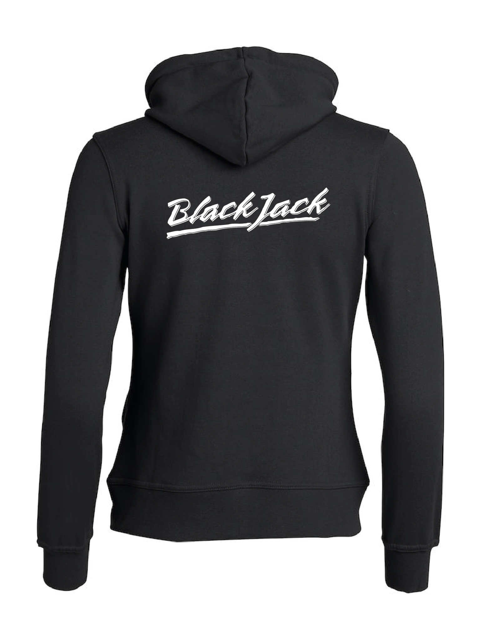 Svart Dam Hoodjacka "Black Jack" rygg