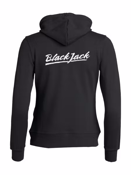 Svart Dam Hoodjacka "Black Jack" rygg