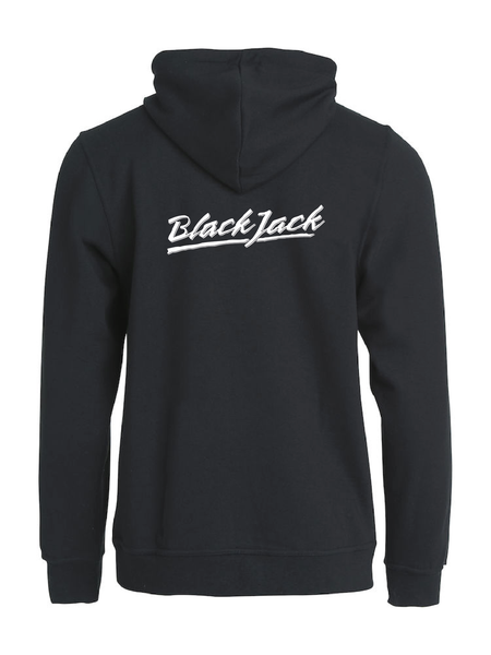 Svart HOODJACKA "Black Jack" v.bröst & rygg