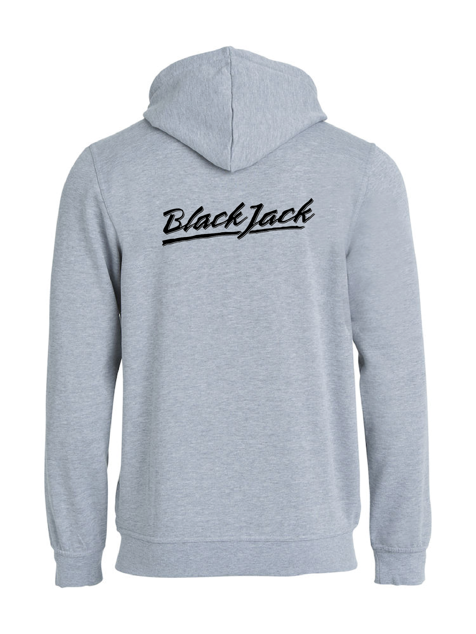 Grå HOODJACKA "Black Jack" rygg svart