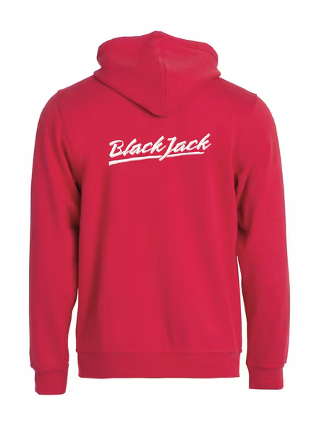 Röd HOODJACKA "Black Jack" rygg