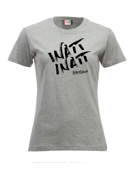 Grå Dam T-shirt "Black Jack Inatt, Inatt"