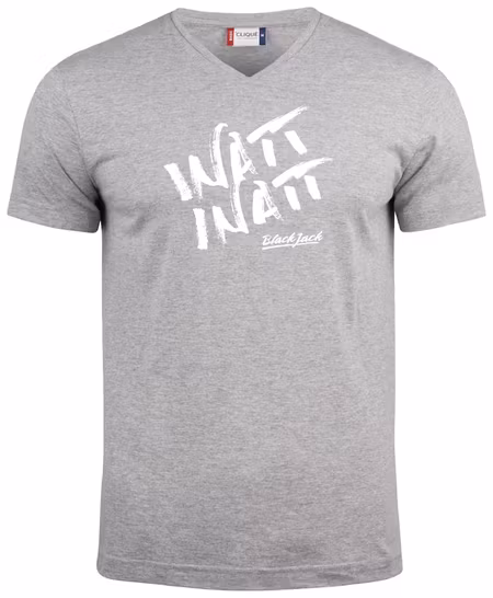 Grå V-hals T-shirt "Black Jack Inatt, Inatt"