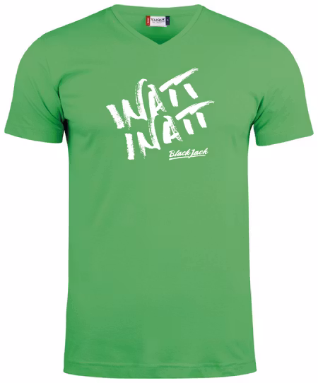 Grön V-hals T-shirt "Black Jack Inatt, Inatt"