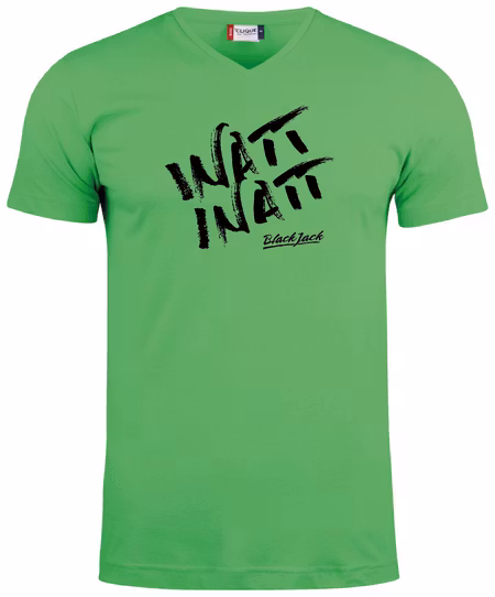 Grön V-hals T-shirt "Black Jack Inatt, Inatt"