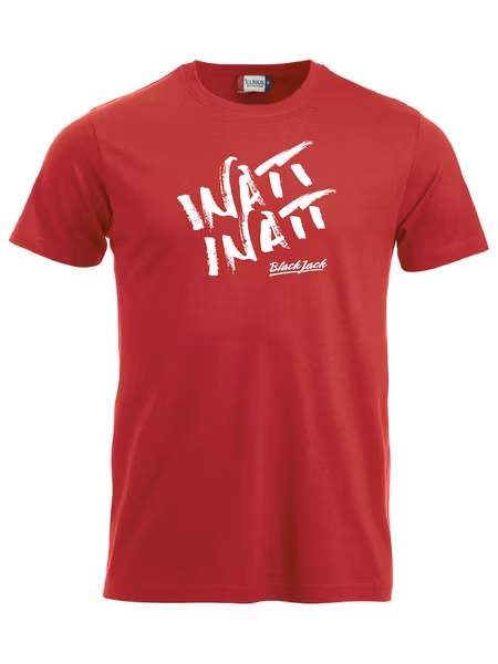Röd T-shirt "Black Jack Inatt, Inatt"