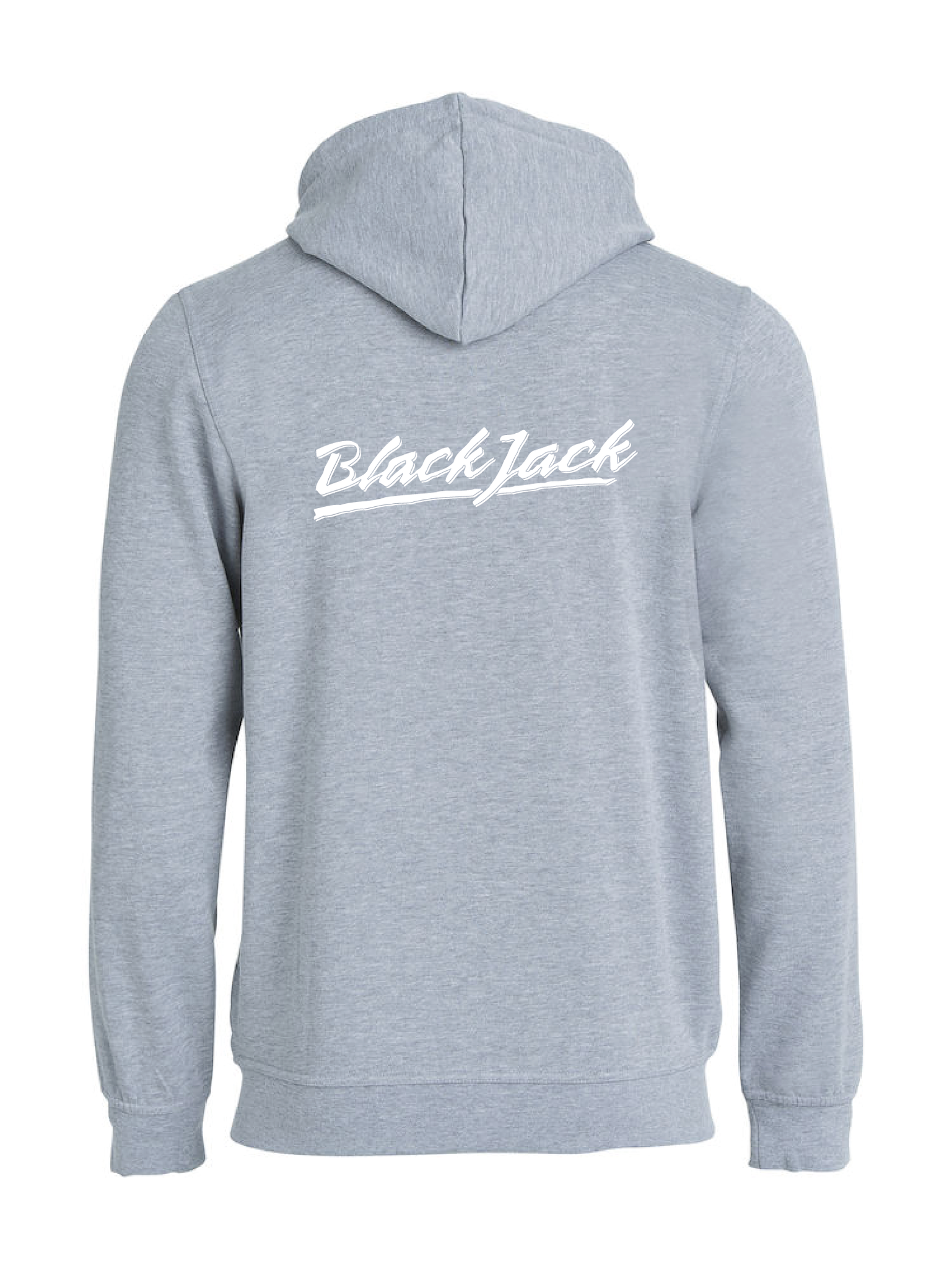 Grå HOODJACKA "Black Jack" rygg vit
