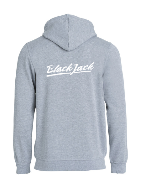 Grå HOODJACKA "Black Jack" rygg vit