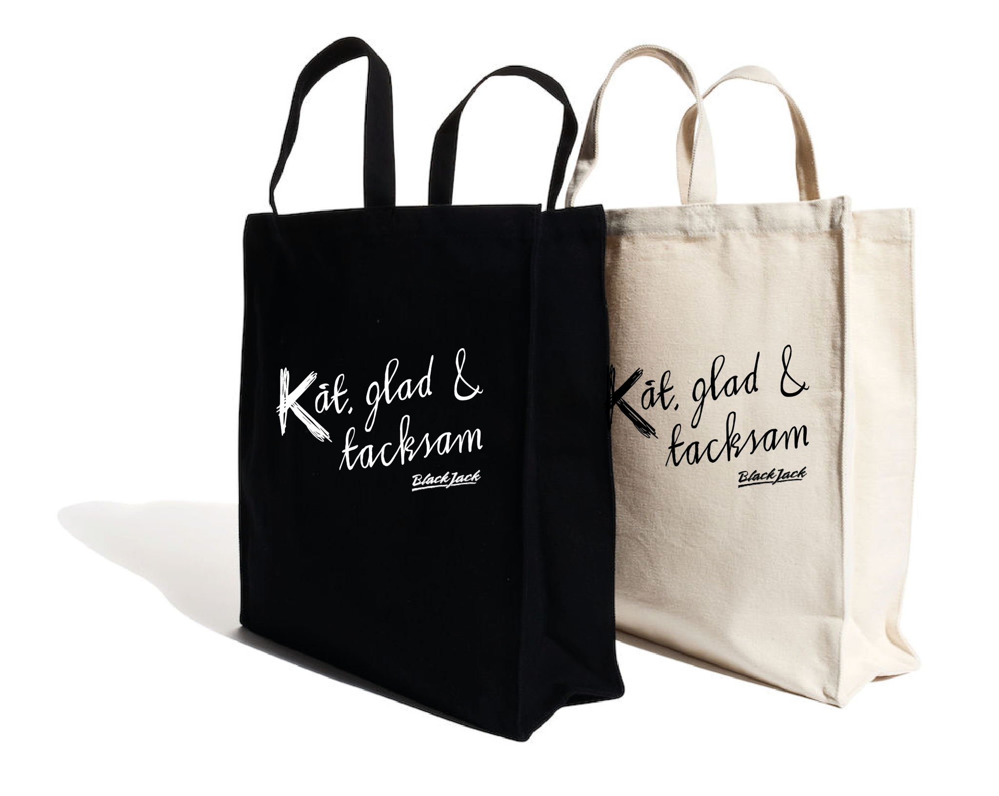 Tygkasse Kraftig "Black Jack Kåt, glad & tacksam"