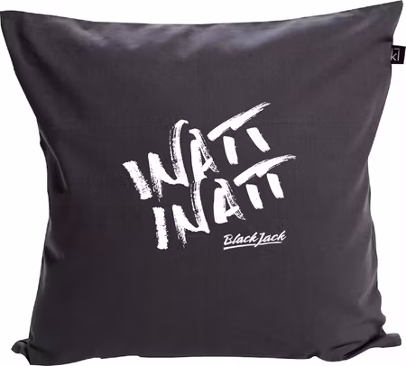 Grått Kuddfodral "Black Jack Inatt, Inatt"