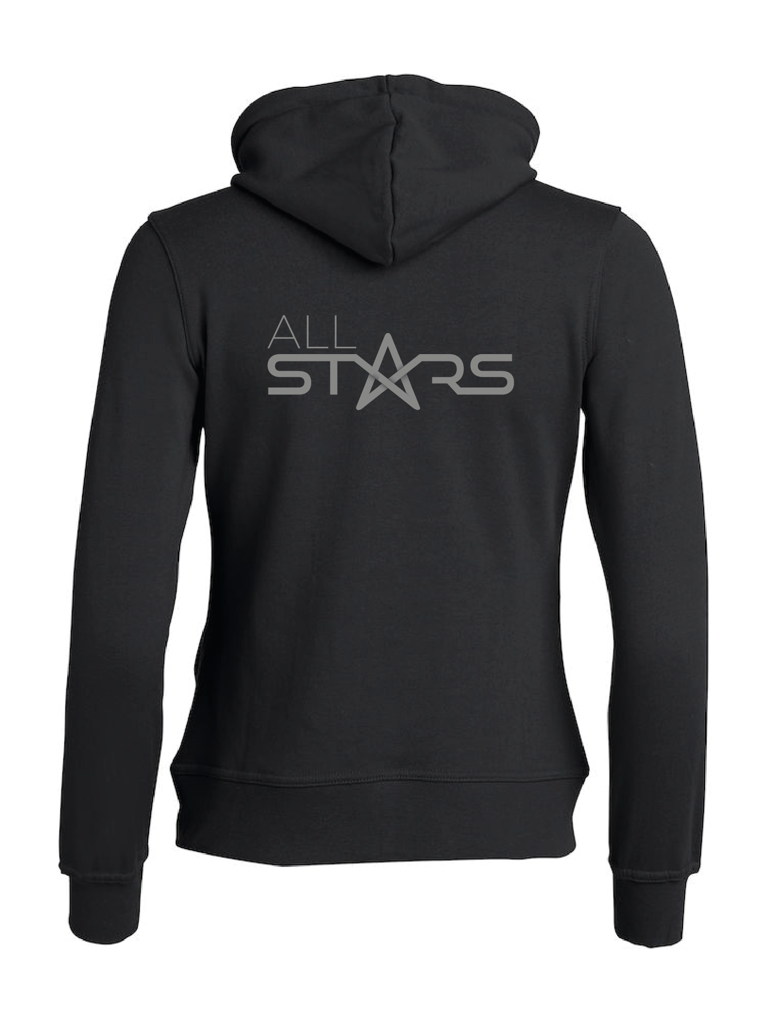 Svart Dam Hoodjacka "ALLSTARS" rygg