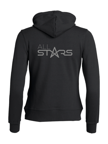 Svart Dam Hoodjacka "ALLSTARS" rygg