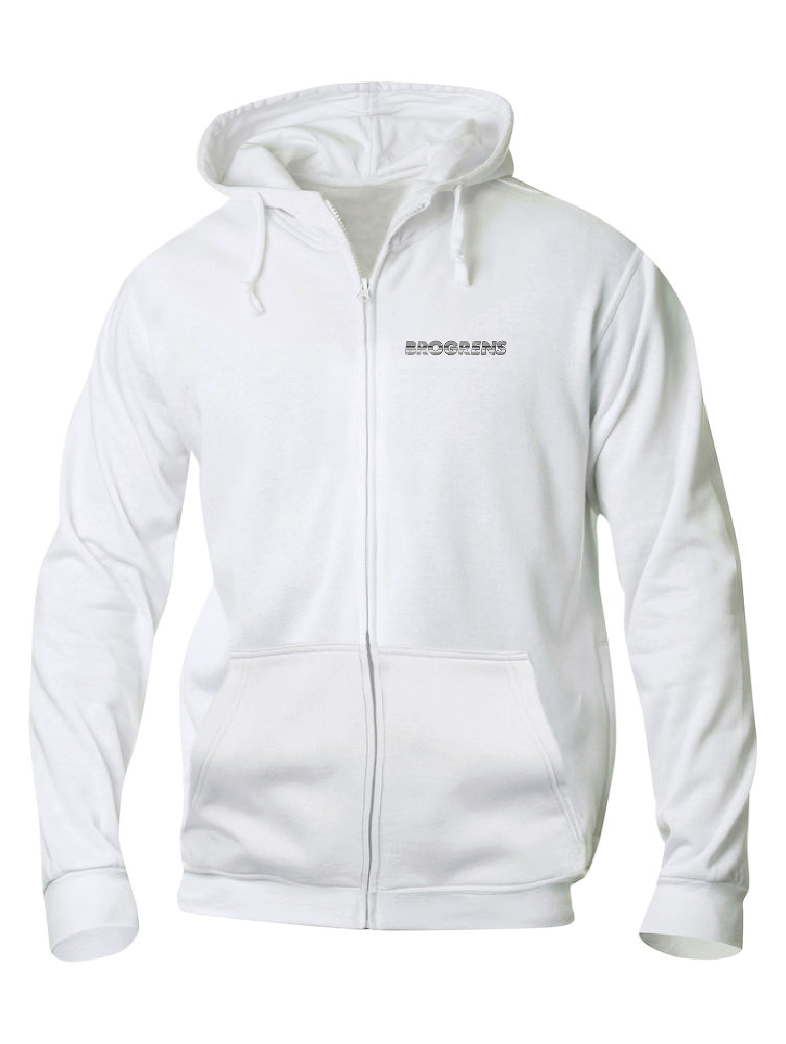 Vit HOODJACKA "BROGRENS" fram