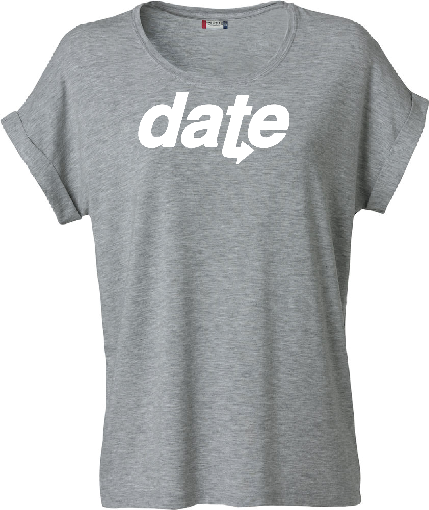 Grå Dam T-shirt Katy "DATE" vit