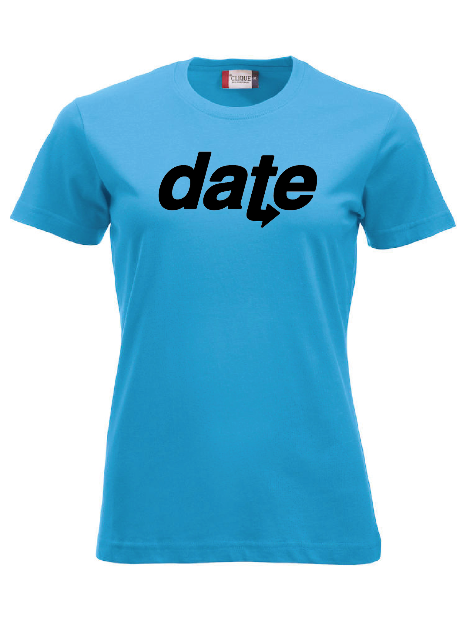 Turkos Dam T-shirt "DATE" svart