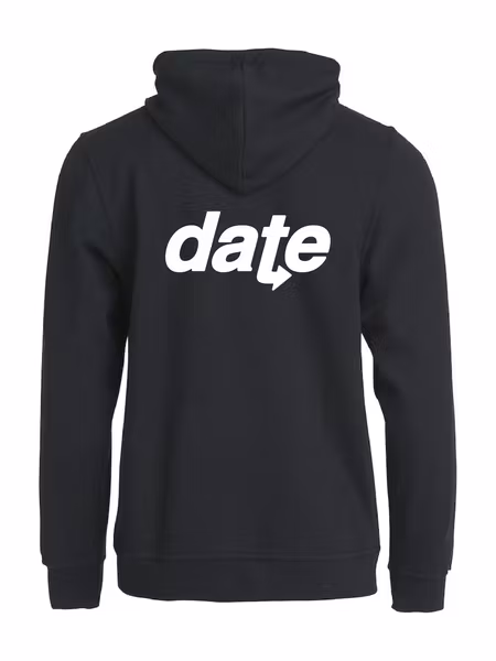Svart Hoodjacka "DATE" rygg