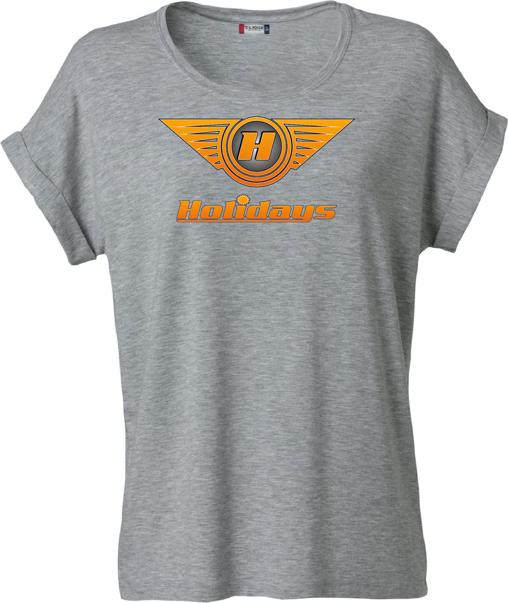 Grå Dam T-shirt Katy "HOLIDAYS LOGO"