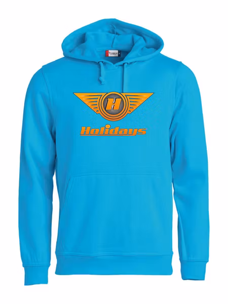 Turkos HOODTRÖJA "HOLIDAYS LOGO"