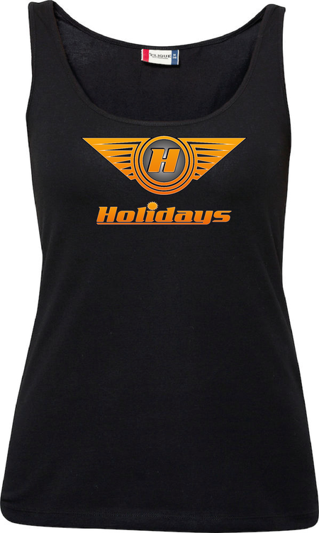 Svart Dam Tank Top "HOLIDAYS LOGO"