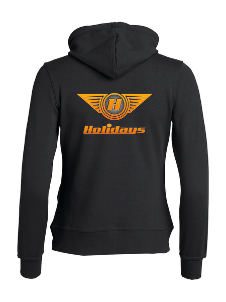 Svart Dam Hoodjacka "HOLIDAYS LOGO" rygg
