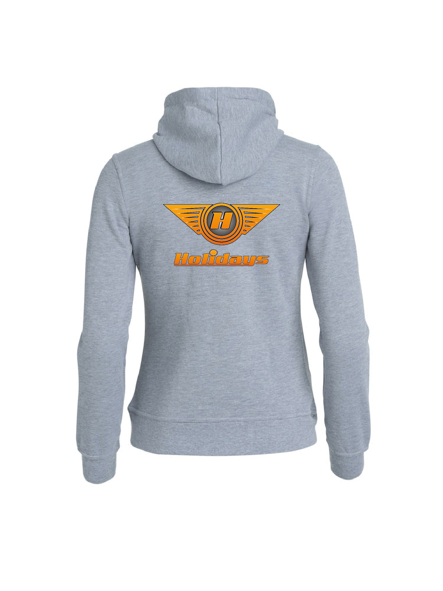 Grå Dam Hoodjacka "HOLIDAYS LOGO" rygg