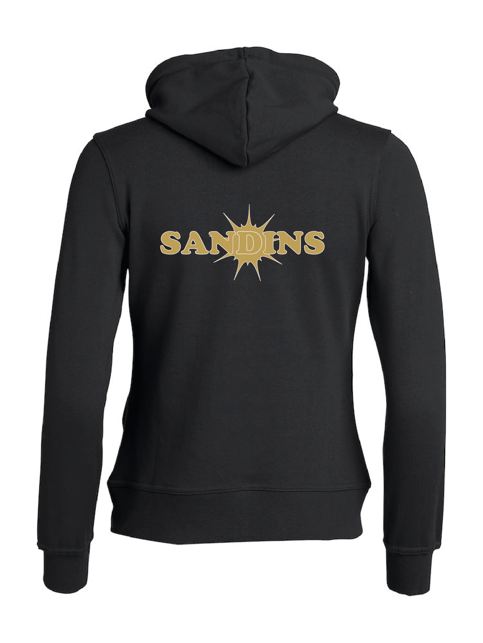 Svart Dam Hoodjacka "Sandins" rygg