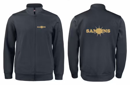 Svart Cardigan Active "SANDINS" fram & rygg