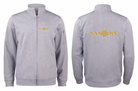 Grå Cardigan Active "SANDINS" fram & rygg