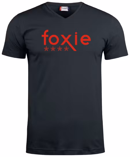 Svart V-hals T-shirt "FOXIE"