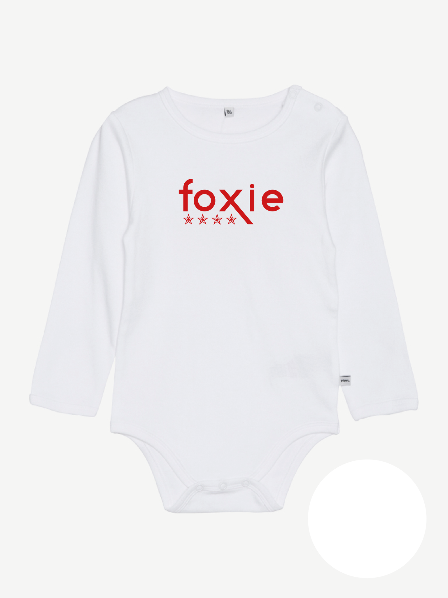 Vit Body Lång Ärm "FOXIE"