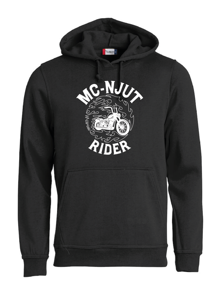Svart HOODTRÖJA "MC-NJUT" fram