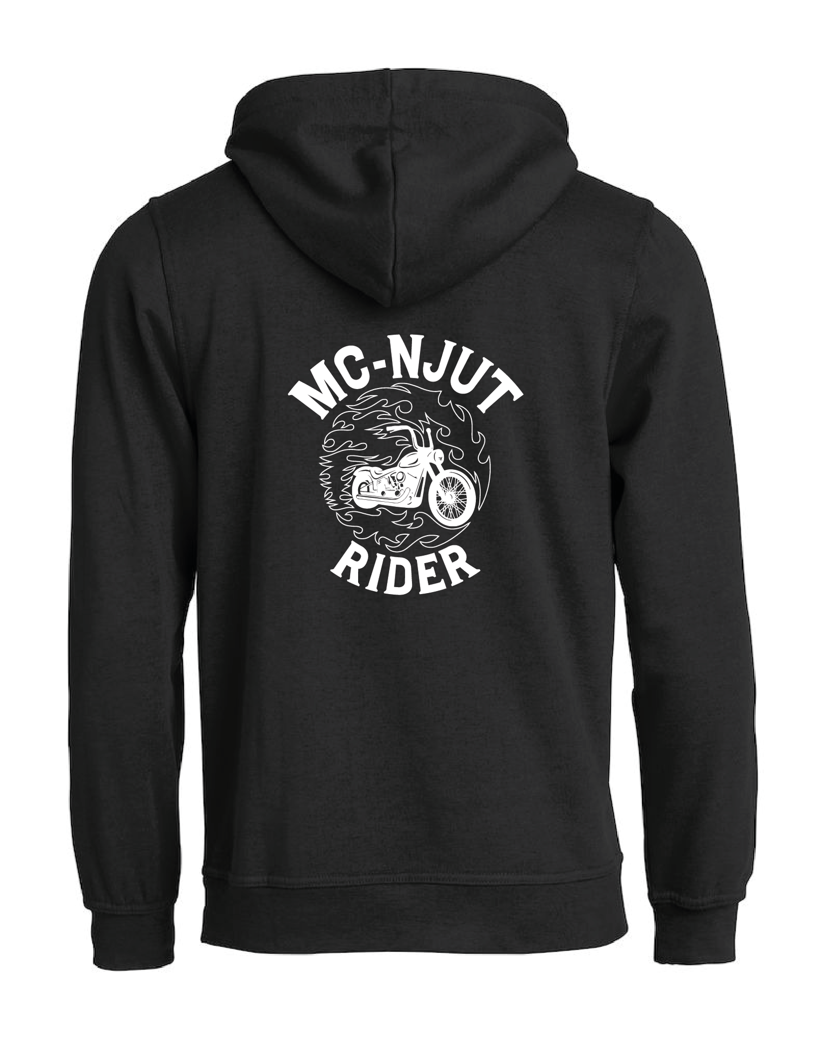 Svart HOODTRÖJA "MC-NJUT" rygg